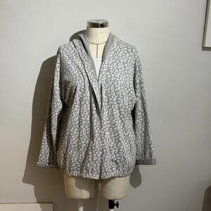 Le‎ Nove Hooded Cardigan Grey Animal Print Italy Women's Size O/S Spring Jacket